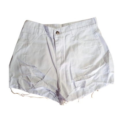 Short de jean rígido blanco talle 40